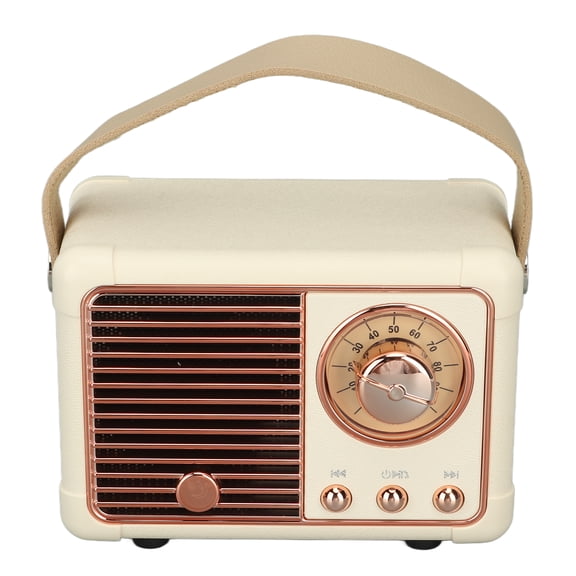 Rupoun Retro Bluetooth Speaker Vintage Wireless Audio Mini Old Fashion Style Portable Sound Box for Home Decor Desk Bedroom Kitchen Outdoor Travel, 13x7x7 inches / 33.0x17.8x17.8 cm White