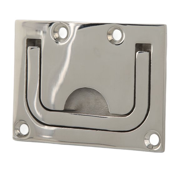 Rupoun Ring Pull Handle 316 Stainless Steel Marine Flush Lifting Handle Rectangular Grip Latch for Boat Deck Hatches and RVs (2.99 x 2.2 in / 76 x 56 mm)