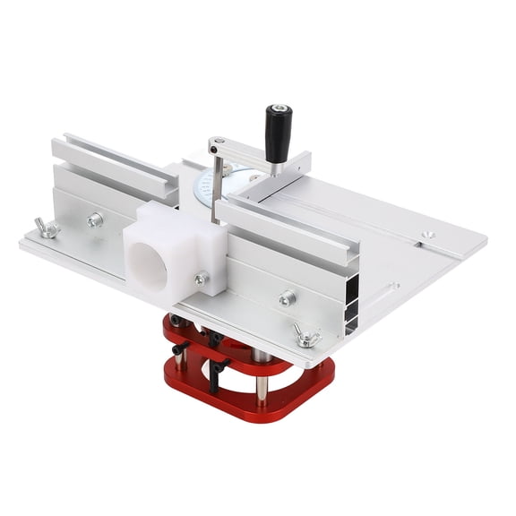Rupoun Router Table Lift System 51mm 2 inches Lifting Stroke Manual Router Lift Kit with Aluminum Alloy Inverted Plate and Insert Rings for Woodworking Engraving Slotting Trimming Chamfering