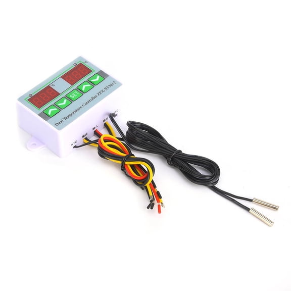 Rupoun ST3012 Digital Temperature Controller Dual Channel Thermostat DC 12V (2.99 in / 7.6 cm)[cite: 1]