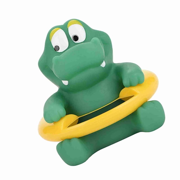 Rupoun Safe Baby Bath Thermometer Floating Water Temperature Display Cute Animal Toy Green Crocodile for Newborns and Toddlers (3.3x3.5 inches / 8.5x9.0 cm)
