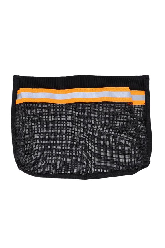 Self Adhesive Boat Storage Mesh Bag with Reflective Strip, PVC Marine Accessories Organizer Caddy for Tools & Gloves, Black, 9.84 x 7.48 in / 25 x 19 cm