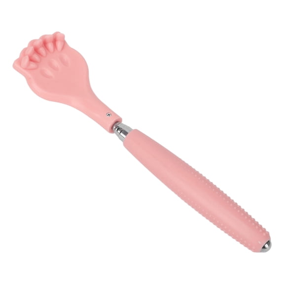 Rupoun Self Back Scratcher, Telescopic Metal Body Massager, Extendable to 21.2 inches / 55 cm, Cute Cat Claw Scratching Tool for Itch Relief, Pink