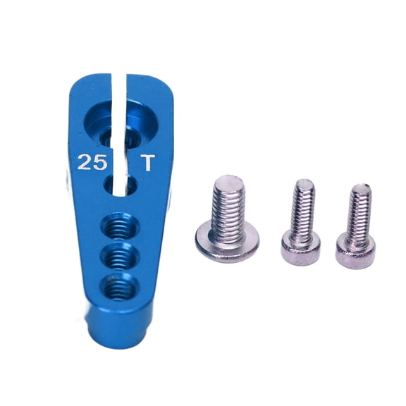 Rupoun Servo Horns 25T Aluminum Alloy Sturdy Adjustable 3 Holes RC Car Servo Horns for 1/10 RC Cars Blue Upgrade Parts