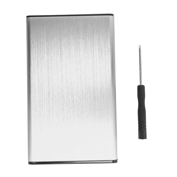 Rupoun Silver 2.5 Inch SATA USB 3.0 Hard Drive Enclosure, Aluminum Alloy Portable External HDD SSD Case High Speed 6Gbps Mobile Storage Shell 7-9.5mm Drive Protection Box