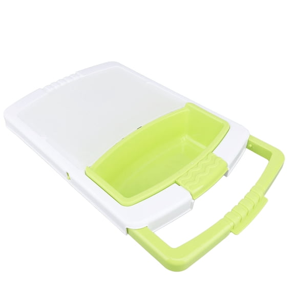 Rupoun Over The Sink Cutting Board Multifunction Plastic Chopping Board Draining Basket with Container for Kitchen, Reversible Prep Station, Space Saving, 17.32 Inches / 44 cm, White