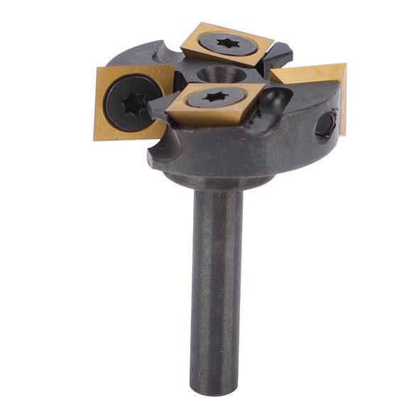 Rupoun Slab Flattening Router Bit 1/4in Shank 1 3/8in Cut Diameter (3.49 cm) ATS Coating 2+2 Flute Spoilboard Surfacing Router Planer Bit CNC Woodworking Cutter Tool for Cork Hardwood MDF
