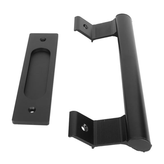 Rupoun Sliding Door Handle Universal Heavy Duty Barn Door Pull Handle Dual Sided Hardware for Kitchen Bedroom Entryway Closet, Rustproof Aluminum Alloy Gate Handle, Black, 8.6 Inches / 22 cm