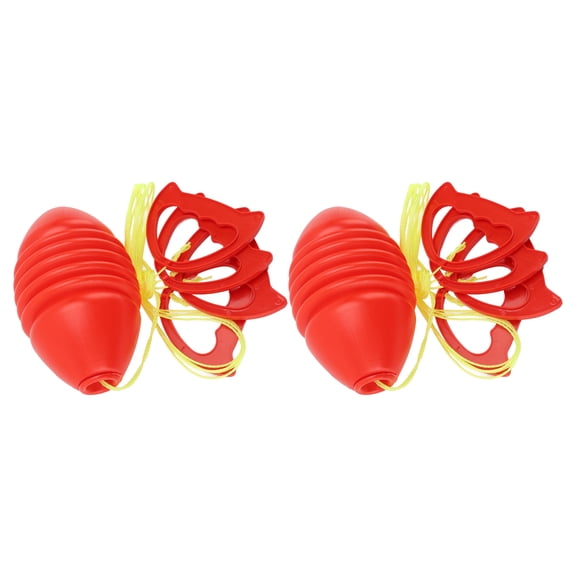 Rupoun Sliding Zoom Ball Double Player Bilateral Coordination Fitness Game Toy for Outdoor Play Red, 2 Pack, Heavy Duty PE Material, Fun Backyard Lawn Games for Kids and Adults, 7.87 inches / 20 cm