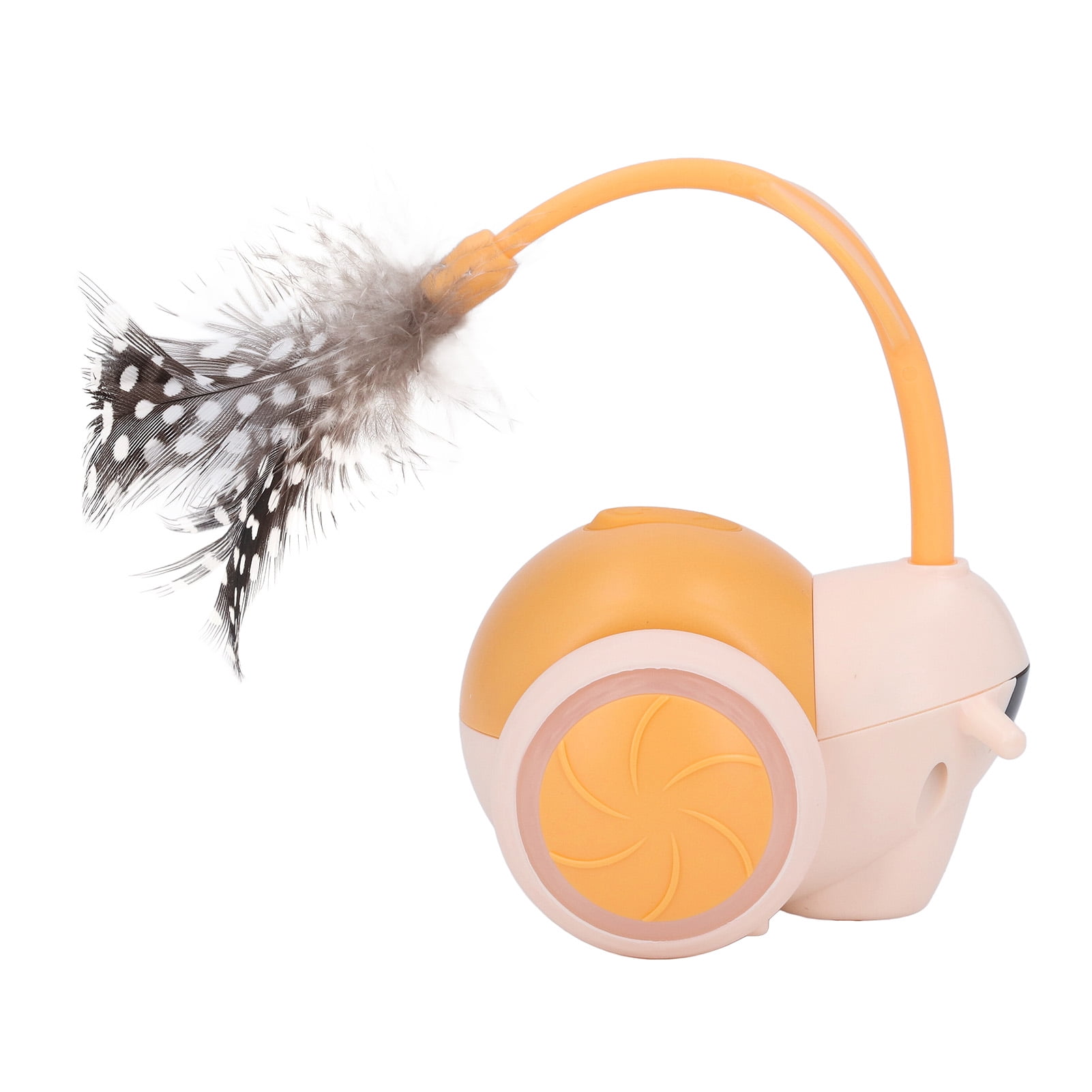 Rupoun Smart Electric Cat Toy Rechargeable Promoting Exercise Interactive Remote Control Automatic Moving Toys with Feather, Orange (5.51 inches / 14 cm)