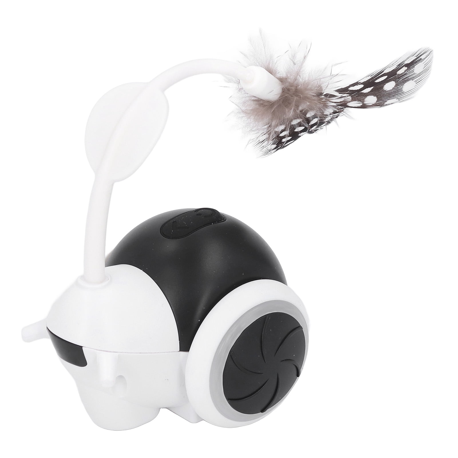 Rupoun Smart Electric Interactive Cat Toy Rechargeable Automatic Moving Exercise Promoting Remote Control Toys with Feather, Black (5.51 in / 14 cm)