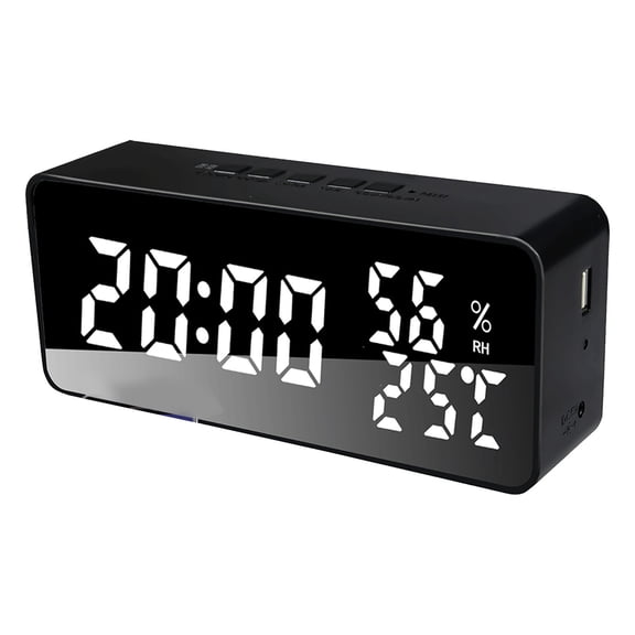 Rupoun Smart LED Digital Alarm Clock with APP Control Temperature & Humidity Display Accent Bedside Desk Clock, 7.28 x 3.07 x 1.89 inches / 18.5 x 7.8 x 4.8 cm