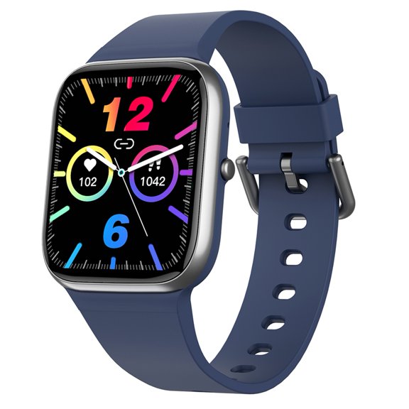 Rupoun Smart Watch for Men and Women, Fitness Tracker with 1.85 inches / 4.7 cm TFT Full Touchscreen, Heart Rate Monitor, Pedometer, Bluetooth Calling and Music Player, Silicone Strap, Blue