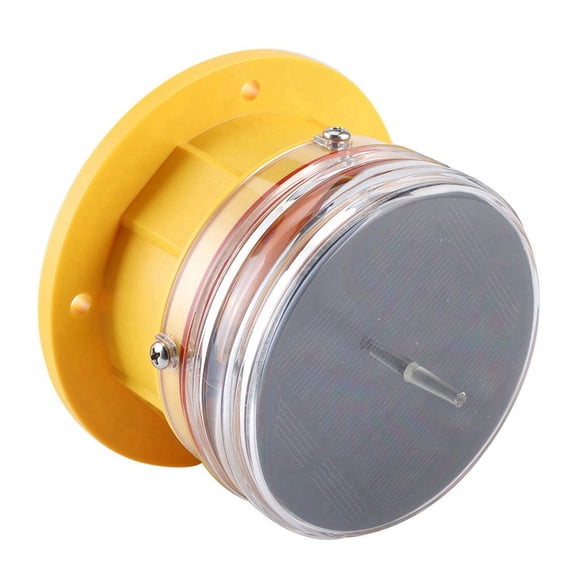 Rupoun Solar Power Sidelight IP68 Waterproof LED Ship Marine Dock Barge Safety Beacon Flashing Light 360 Lighting for Navigation 1 to 3 Nautical Miles Visibility 5.51 inches / 14 cm
