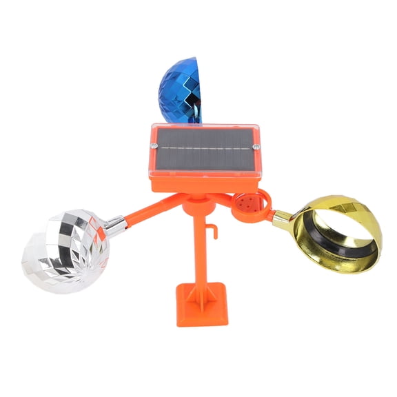 Rupoun Solar Powered Sound Light Reflective Rotating Birds Reflect Deterrent Device, 12.99 inches / 33.0 cm Visual Bird Scarer and Outside Patio Weed Deterrent Guard for Orchard