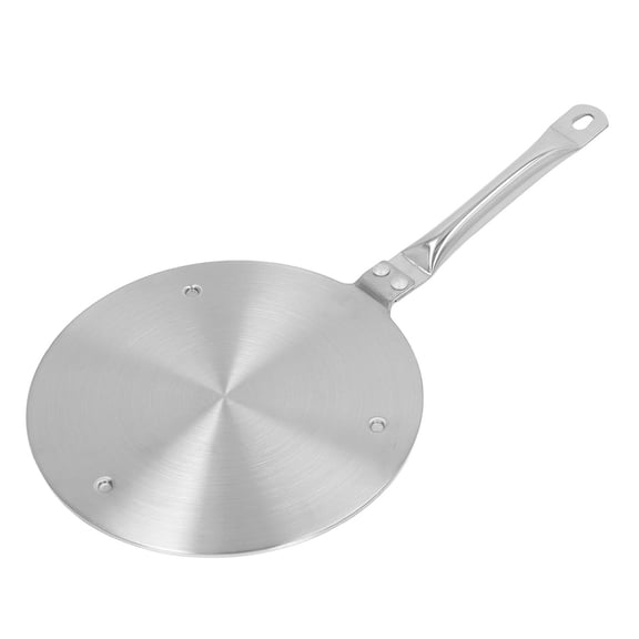Rupoun Stainless Steel Heat Diffuser Induction Plate with Handle, Type 20 Range Cooker Adapter Converter, 7.7 inches / 19.5 cm, Silver