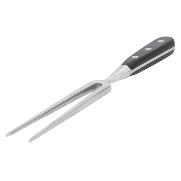 Rupoun Stainless Steel Meat Fork and Carving Fork with Solid Wooden Handle for Kitchen Barbecue Serving Cooking Grilling Roasting Black 2-Prong Tool (14.17 inches / 36 cm)