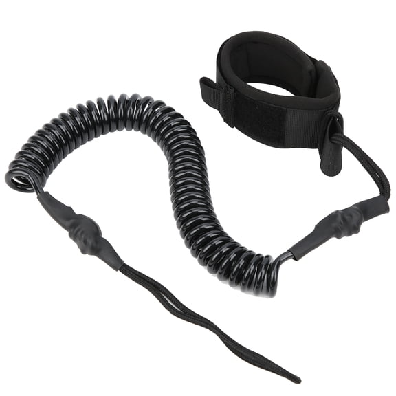 Rupoun Surfboard Surf Leashes Surfing Foot Rope Safety Protection Traction Rope Strap, High Elasticity TPU and Sponge Material, 5.5mm / 0.22 inches Thick, Lightweight Black Ankle Leash