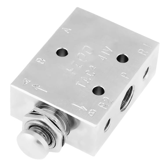 Rupoun TAC2-41P 2 Position 3 Way Air Pneumatic Knob Control ON/OFF Toggle Valve Heavy Duty Metal Inline Valve For Industrial And Home Improvement Plumbing Systems