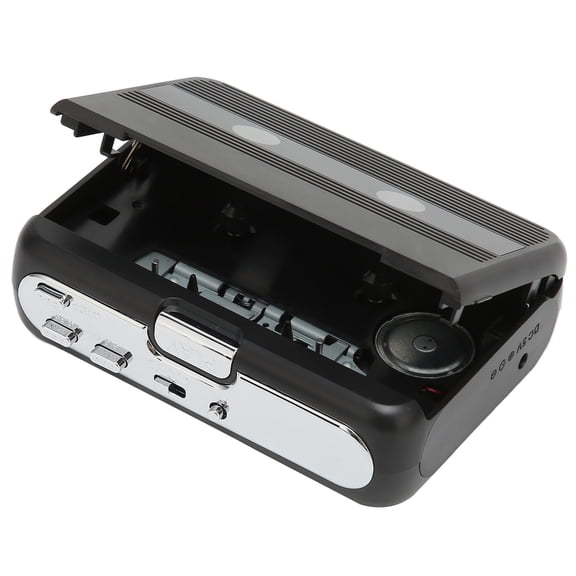 Rupoun TON007B Portable Bluetooth Cassette Player with Headphones, Wireless Auto Reverse Walkman Stereo Audio Player, Supports FM Radio Mode, 3.5mm Earphone Jack, Handheld Tape Player (Black)