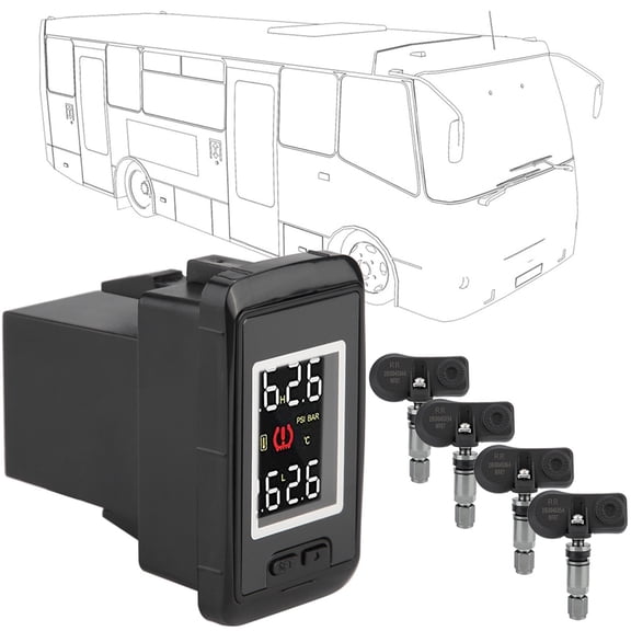 Rupoun TPMS Tire Pressure Monitoring System for Honda Cars with 4 External Sensors, Color Display, Real-Time Alarm, Water-Resistant (1.3 in / 3.3 cm Monitor)