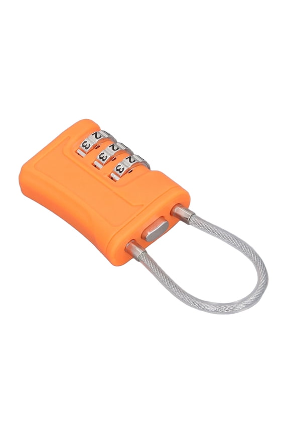 TSA Luggage Locks Resettable 3 Digit Combination Padlock High Security Heavy Duty Cable Lock for Travel Suitcase Office Gym Locker Backpack, 11x7x2 inches / 28x17x5 cm Orange