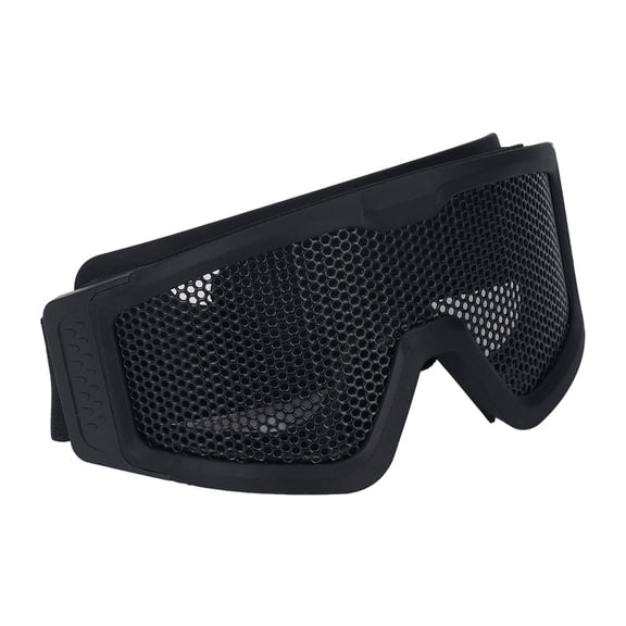 Rupoun Tactical Iron Mesh Safety Goggles Breathable Shock Resistant Sport Goggles for Airsoft CS Military Games Black (7.87 inches / 20 cm)