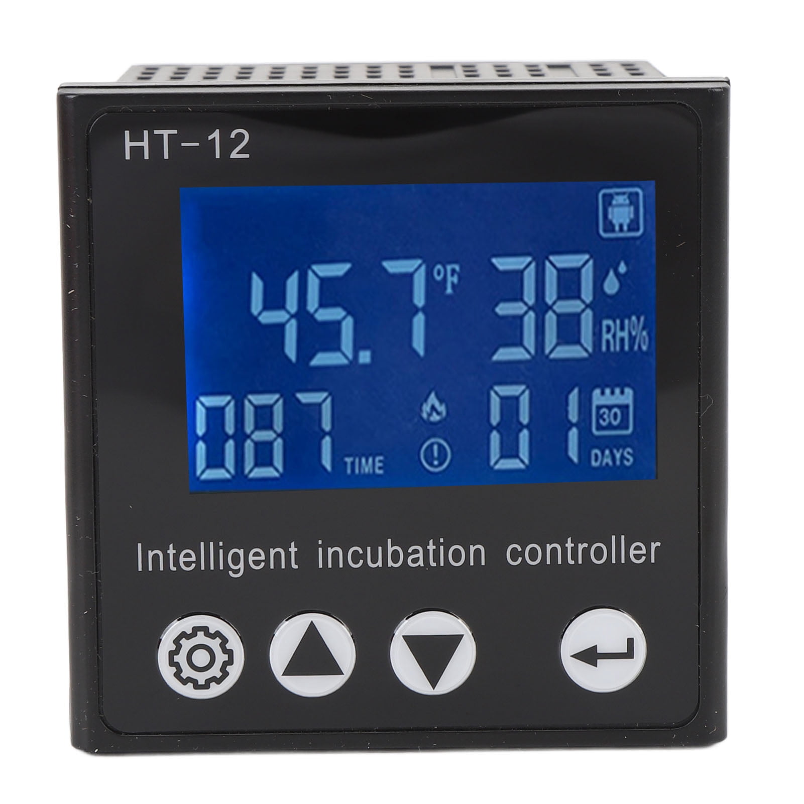 Rupoun Temperature and Humidity Controller LCD Digital Display Intelligent Control Meter for Breeding Egg Incubators Black Compact 3.54 inches / 9 cm