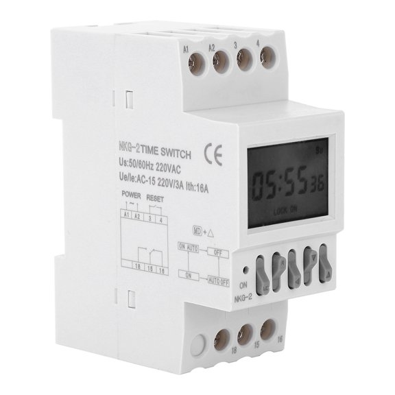 Rupoun Time Control Switch Guide Rail Type School Factory Ring Bell Switch Relay AC220V 3A - Precision Programmable Timer with ML621 Battery (3.54 inches / 9 cm, 3.6 oz / 102.00 g)[cite: 1]