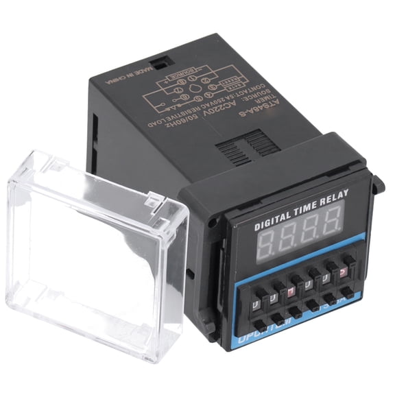 Rupoun Time Relay ATS48A-S Cycle Delay Switch Controller 50/60Hz AC 220V Electrical System Component for Industrial Applications and Panel Plug-in Installations 5.12 x 2.36 x 2.36 inches