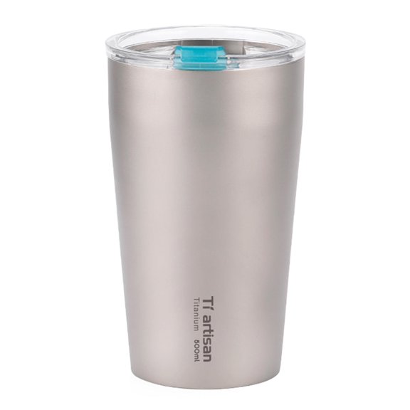 Rupoun Titanium Double‑Wall 500ml Outdoor Cup – Lightweight, Heat‑Resistant Beer & Water Teacup with Dual‑Perforated Lid