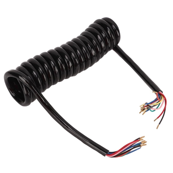 Rupoun Trailer 13 Core Coiled Cable Insulated Sheath Copper 20AWG Power Extension Cord 3m / 9.8ft for RVs and Towing Vehicles Durable Electrical Connection Replacement Part