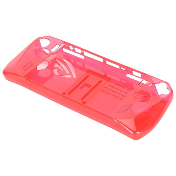 Rupoun Transparent Red Case for ROG Ally Handheld 2023 Edition, Shockproof TPU Protective Cover with Stand, Anti-Slip Gaming Console Grip Accessories (11.4 inches / 29 cm)