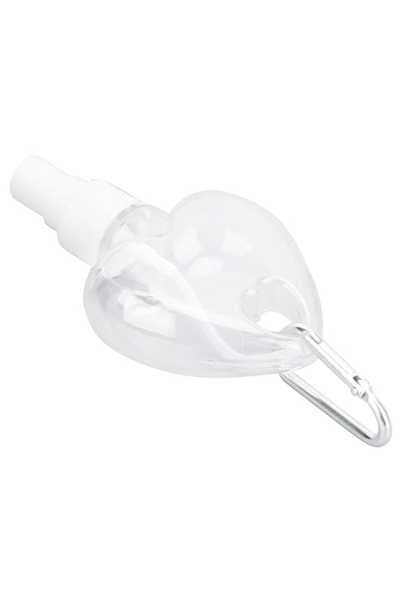 Travel Empty Spray Bottle with Keychain 50ml / 1.69 oz Transparent Heart Shape Plastic Refillable Container for Liquids