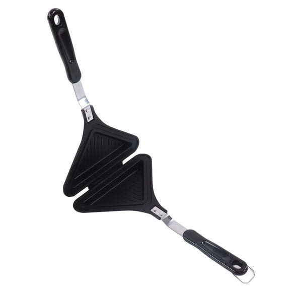 Rupoun Triangle Shape Sandwich Pan, Double Sided Frying Pan, Nonstick Aluminum Alloy Sandwich Panini Maker for Cake Bread Triangular Twill, 13.4 x 7.1 in / 34.04 x 18.03 cm, Black