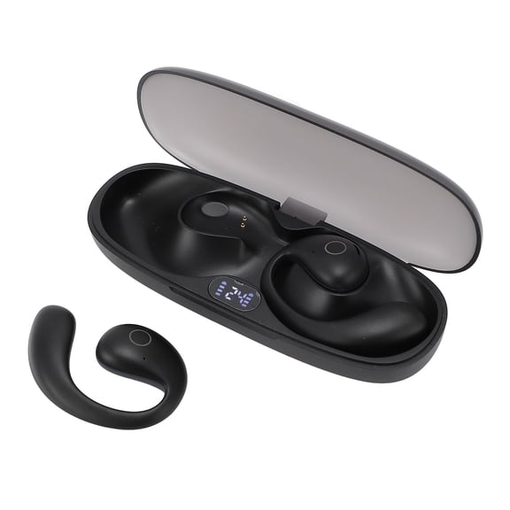 Rupoun True Wireless Earbuds Bluetooth 5.4 Sports Earphones with LED Power Display, 42H Total Playtime for Cycling Running Workout, Open-Ear Headset with Mic, Black[cite: 1]