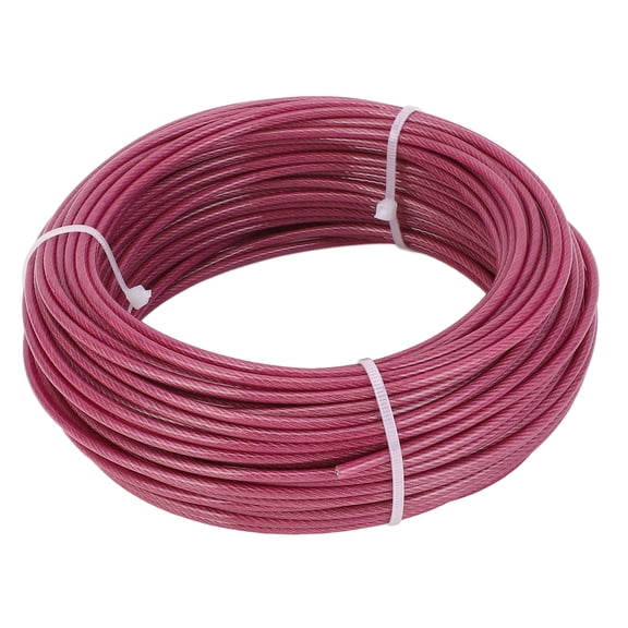 Rupoun Turnbuckle Wire Tensioner Kit 100ft Purple 3mm Coated Stainless Steel Cable Multi-Use Rope for Shade Sail Climbing Plants Clothesline
