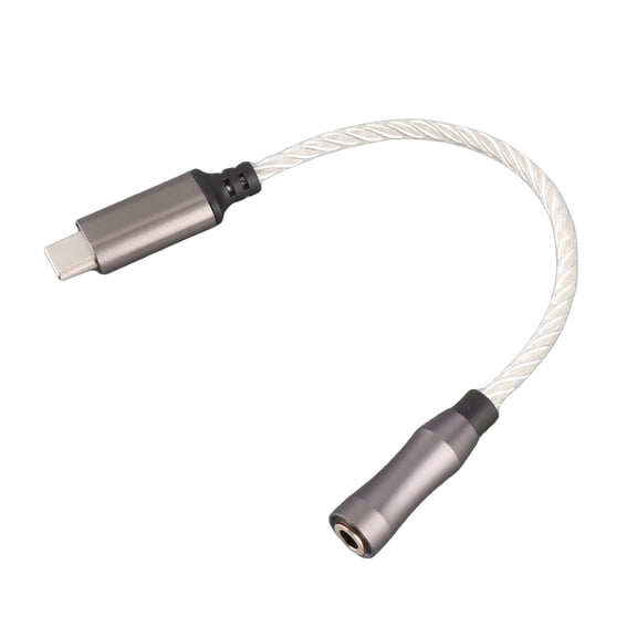 Rupoun Type C to 3.5mm Headphone Amplifier Adapter 5.9in/15cm DAC CS43198 Silver