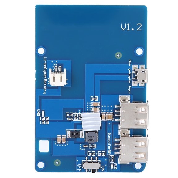 Rupoun UPS Lipo Battery Expansion Board Uninterruptible Field Power Supply Module with Dual USB Output Ports for Raspberry Pi3 Pi 3B 3B Plus (9.00x7.00x2.00 inches / 22.86x17.78x5.08 cm)