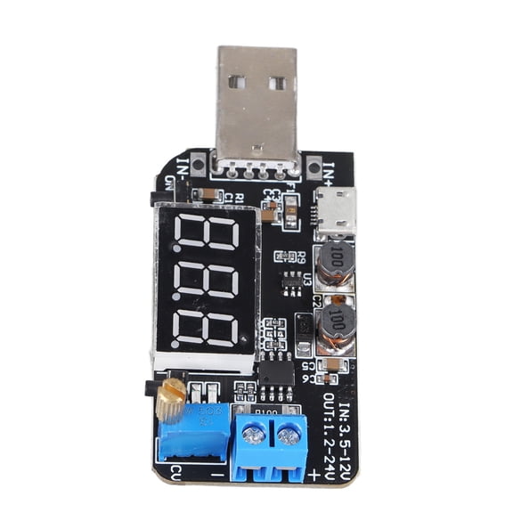 Rupoun USB Power Supply Module 5V to 3.3V 9V 12V 18V 24V Buck Boost Converter With Precision Voltage Regulator And Intuitive LED Display For DIY Electronics Projects 12 inches / 30.48 cm