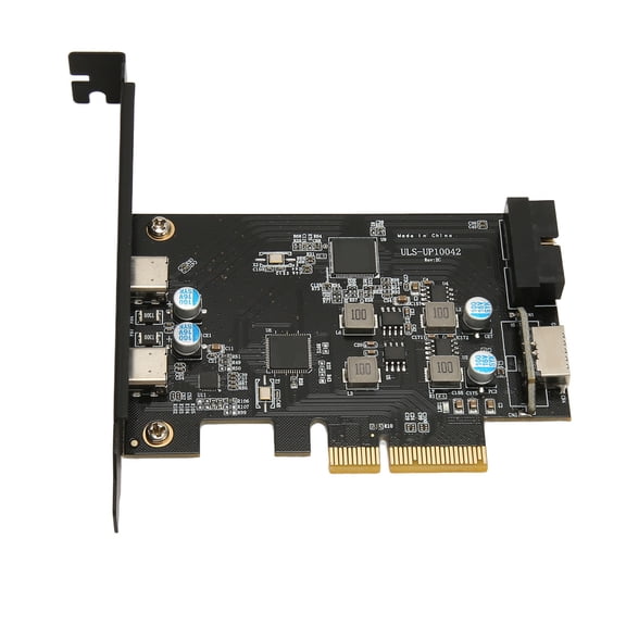 Rupoun USB3.2 10G to PCI E Expansion Card 10Gbps Controller Adapter 2 TYPE C 19 Pin TYPE E for Windows 7 8 10