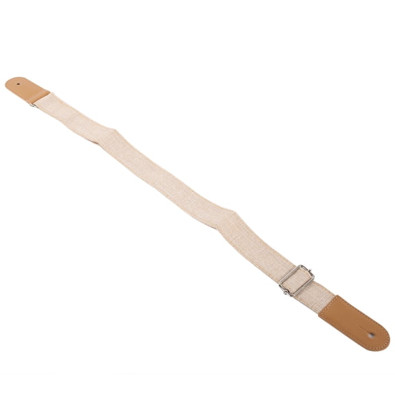 Rupoun Ukulele Strap Cotton and Linen Adjustable Belt with Sliding Buckle End Button Accessories, 33.5-53.1 inches / 85-135 cm, Beige