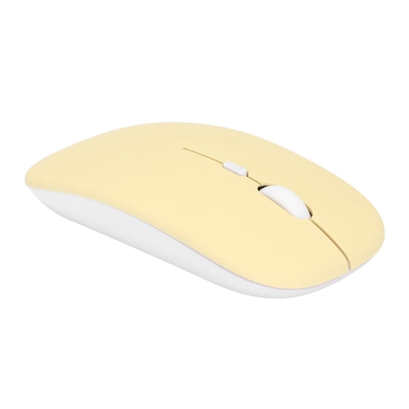 Rupoun Ultra-Thin Bluetooth Wireless Mouse Yellow Mute Smart Portable Gaming Office Computer Accessories 10 inches / 25.4 cm Ergonomic Optical Mice for Laptop Desktop