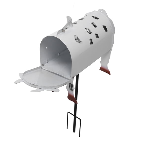 Rupoun Unique Cow Mailbox Cute Sunproof Colorfast Ample Inner Space Iron Letter Box Cover for Outdoor Yard Decor Farm Novelty Animal Receptacle (9.06 inches / 23.0 cm)