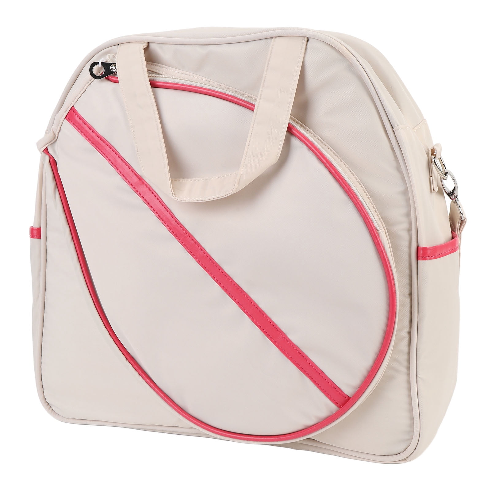 Rupoun Unisex Large Capacity Tennis Racket Bag with Adjustable Strap, Waterproof Oxford Cloth Badminton Handbag, White