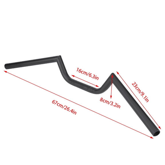 Rupoun Universal 22mm 0.9in Motorcycle Tracker Handlebar Refit Drag Bar Replacement Part, Premium Steel CNC Treated, Fits Below 200cc Models, Black Finish (22mm / 0.9 inches)
