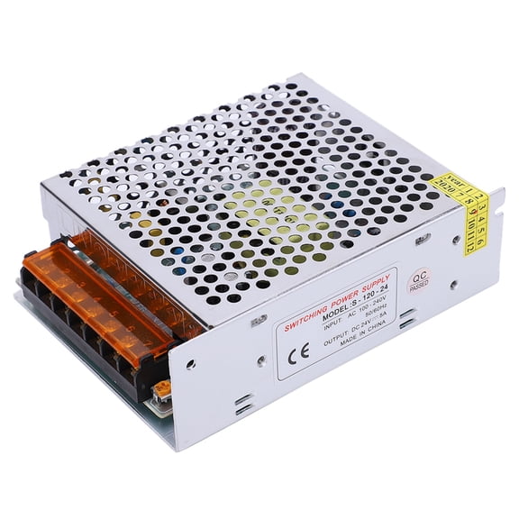 Rupoun Universal 24V 5A DC Regulated Switching Power Supply Driver for LED Strip Light CCTV Camera Computer Engineering Industrial Automation 5.51 inches / 14 cm