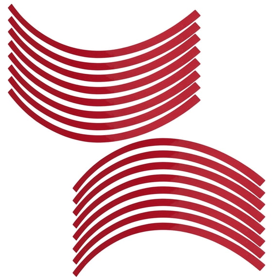 Rupoun Universal Car Motorcycle Wheel Reflective Pinstripe Decal Tape Sticker Decoration Film Waterproof Trim Stripe Kit for 16-19 inch Rims, High Visibility Night Warning, 16 Pcs Bright Red
