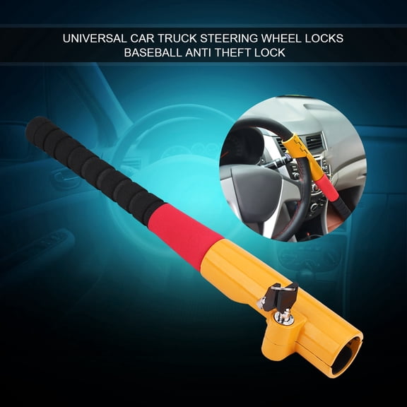 Rupoun Universal Car Truck Steering Wheel Locks Baseball Anti Theft Lock System With 2 Keys Heavy Duty Rubber And Iron Construction For Maximum Security Universal Fitment For Auto Truck SUV[cite: 1]