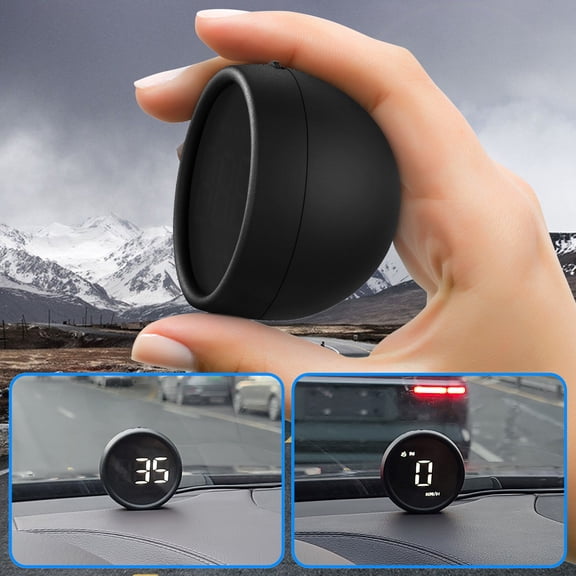 Rupoun Universal GPS Head Up Display Speedometer, Black, Digital Car HUD with Fatigue Alarm, Direction Compass and Auto Brightness for All Vehicles (5.63 in / 14.3 cm)
